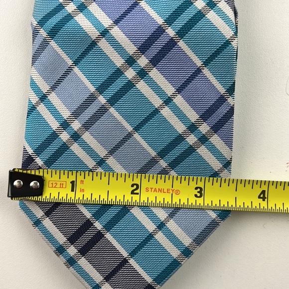 Men's Merona blue plaid tie - Picture 3 of 4